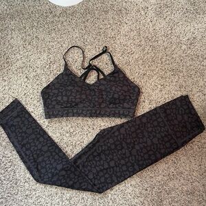 Til You Collapse Effortless Legging & Sports Bra Set Black Leopard